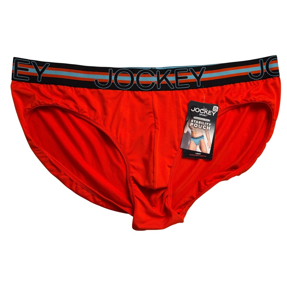 Jockey Sport Stability‎ Pouch Brief Orange Microfiber Mesh 2XL 44-46
